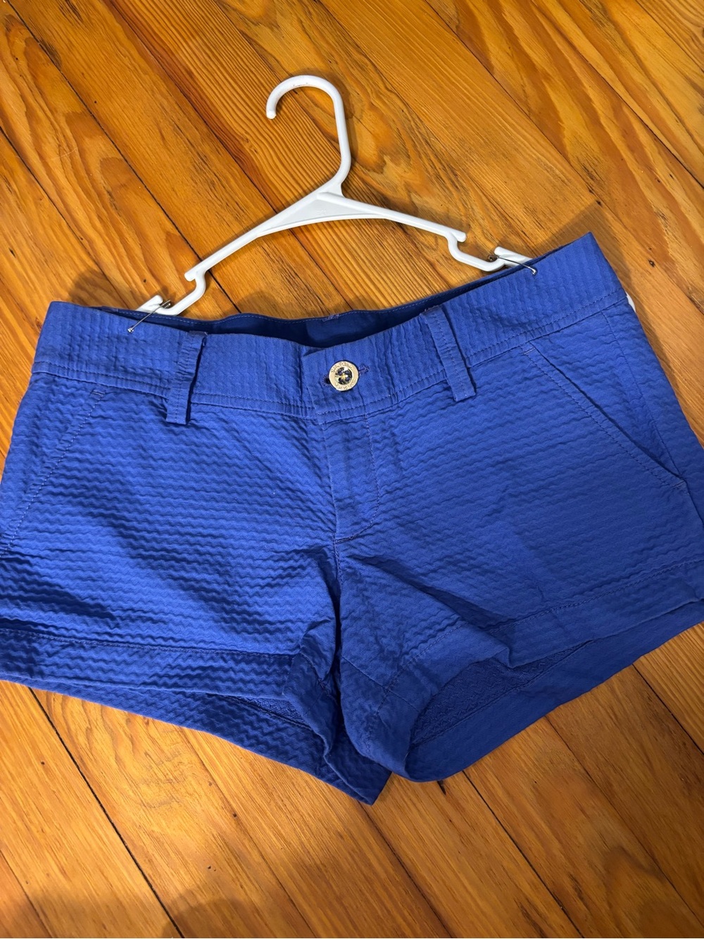 Lily Pulitzer Blue Textured Stretch Shorts